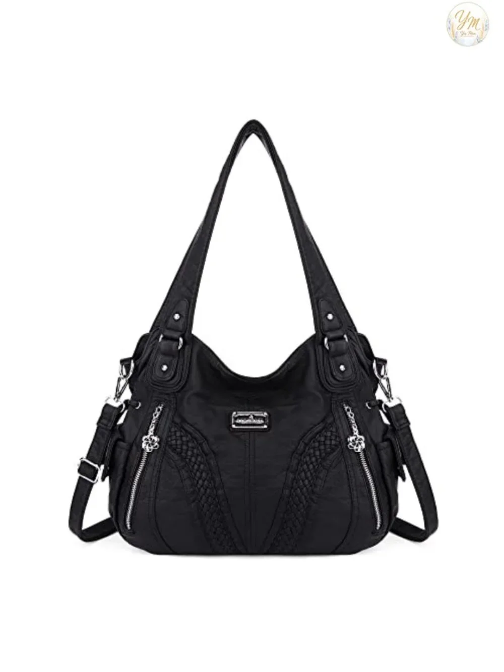 Women's Faux Leather Tote Bag with Adjustable Strap